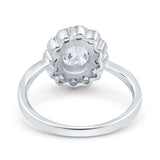 Art Deco Oval Natural Stone Flower Ring