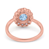 Art Deco Oval Natural Stone Flower Ring