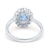 Art Deco Oval Natural Stone Flower Ring