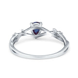 Floral Pear Teardrop Natural Stone Wedding Ring