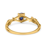 Floral Pear Teardrop Natural Stone Wedding Ring