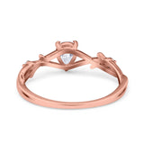 Floral Pear Teardrop Natural Stone Wedding Ring