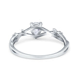 Floral Pear Teardrop Natural Stone Wedding Ring