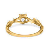 Floral Pear Teardrop Natural Stone Wedding Ring