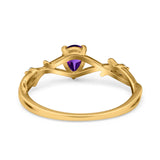 Floral Pear Teardrop Natural Stone Wedding Ring