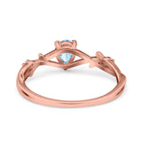 Floral Pear Teardrop Natural Stone Wedding Ring