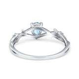 Floral Pear Teardrop Natural Stone Wedding Ring