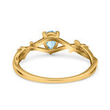 Floral Pear Teardrop Natural Stone Wedding Ring