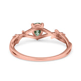 Floral Pear Teardrop Natural Stone Wedding Ring