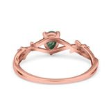 Floral Pear Teardrop Natural Stone Wedding Ring