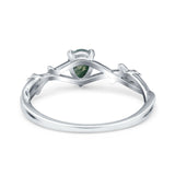 Floral Pear Teardrop Natural Stone Wedding Ring
