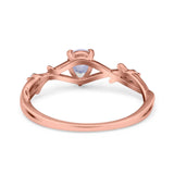 Floral Pear Teardrop Natural Stone Wedding Ring