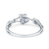 Floral Pear Teardrop Natural Stone Wedding Ring