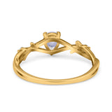 Floral Pear Teardrop Natural Stone Wedding Ring