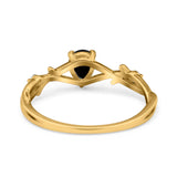 Floral Pear Teardrop Natural Stone Wedding Ring