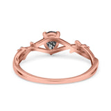 Floral Pear Teardrop Natural Stone Wedding Ring