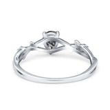 Floral Pear Teardrop Natural Stone Wedding Ring