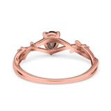 Floral Pear Teardrop Natural Stone Wedding Ring