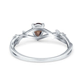 Floral Pear Teardrop Natural Stone Wedding Ring