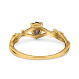 Floral Pear Teardrop Natural Stone Wedding Ring