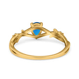 Floral Pear Teardrop Natural Stone Wedding Ring