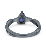 Pear Teardrop Natural Stone Infinity Shank Ring