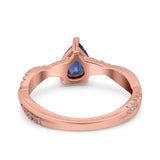 Pear Teardrop Natural Stone Infinity Shank Ring