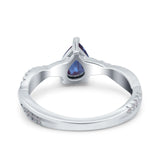 Pear Teardrop Natural Stone Infinity Shank Ring