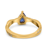 Pear Teardrop Natural Stone Infinity Shank Ring