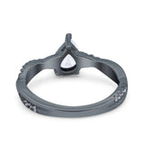 Pear Teardrop Natural Stone Infinity Shank Ring