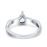 Pear Teardrop Natural Stone Infinity Shank Ring