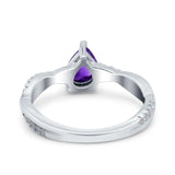 Pear Teardrop Natural Stone Infinity Shank Ring