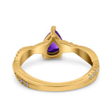 Pear Teardrop Natural Stone Infinity Shank Ring