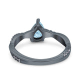 Pear Teardrop Natural Stone Infinity Shank Ring