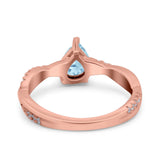 Pear Teardrop Natural Stone Infinity Shank Ring