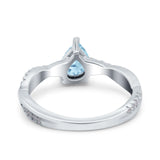 Pear Teardrop Natural Stone Infinity Shank Ring