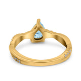Pear Teardrop Natural Stone Infinity Shank Ring