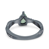 Pear Teardrop Natural Stone Infinity Shank Ring