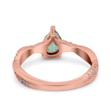 Pear Teardrop Natural Stone Infinity Shank Ring