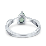 Pear Teardrop Natural Stone Infinity Shank Ring