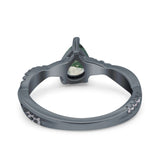 Pear Teardrop Natural Stone Infinity Shank Ring