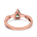 Pear Teardrop Natural Stone Infinity Shank Ring