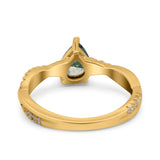 Pear Teardrop Natural Stone Infinity Shank Ring