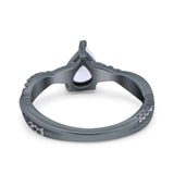 Pear Teardrop Natural Stone Infinity Shank Ring