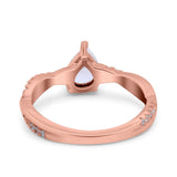 Pear Teardrop Natural Stone Infinity Shank Ring