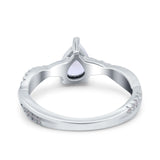Pear Teardrop Natural Stone Infinity Shank Ring