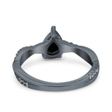 Pear Teardrop Natural Stone Infinity Shank Ring