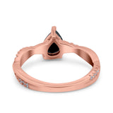 Pear Teardrop Natural Stone Infinity Shank Ring