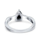 Pear Teardrop Natural Stone Infinity Shank Ring