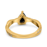 Pear Teardrop Natural Stone Infinity Shank Ring